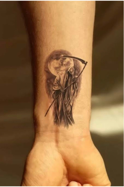 petit bijou Unisex Azrail Dövmesi,geçici Dövme,sırt Kol Dövmesi,tattoo (KÜÇÜK BOY)