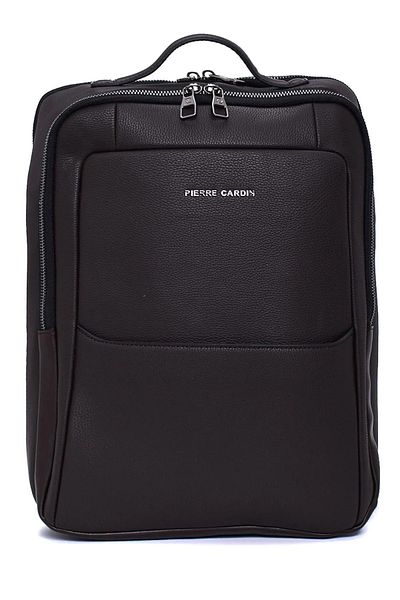 Pierre Cardin 1199 حقيبة ظهر للجنسين، حقيبة كمبيوتر محمول، حقيبة بني