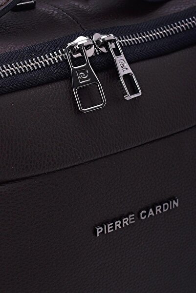 Pierre Cardin 1199 حقيبة ظهر للجنسين، حقيبة كمبيوتر محمول، حقيبة بني