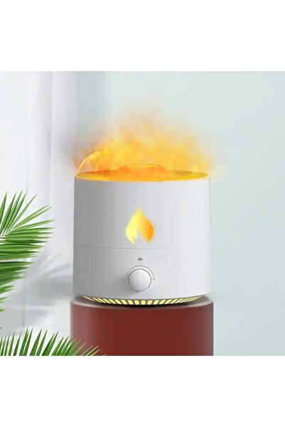 Enshall 180ml Işıklı Aroma Yayıcılı Alev Simülasyon Air Humidifer Ultrasonic ...