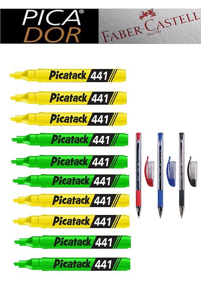 Picador Picatack 441 Highlighter Mixed Office Set 9