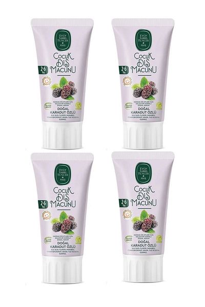 Eyüp Sabri Tuncer Natural Black Melon Extract 2-6 Years Old Children's Toothpaste 4X60 ml