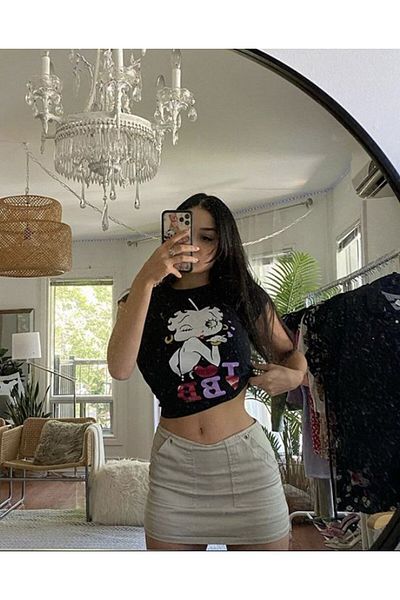 Gofeel Y2K Love Mockup Half T-Shirt Crop Blouse