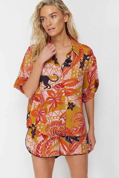 Trendyol Collection Tropical Woven Shirt and Shorts Beach Set - Tbess21Au0078