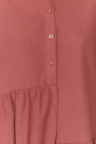 Trendyol Collection Tile Wide Fit Mini Woven Flounce 100% bavlna plážové šaty TBESS20EL0873