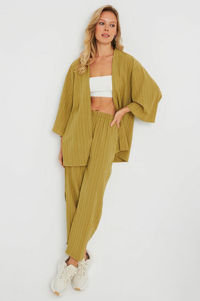 Cool & Sexy Női becsomagolt kimonó szett Khaki Q983