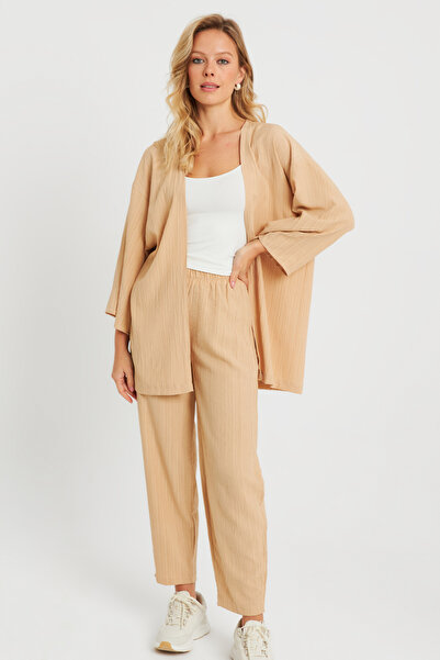 Cool & Sexy Női becsomagolt kimonó szett Camel Q983