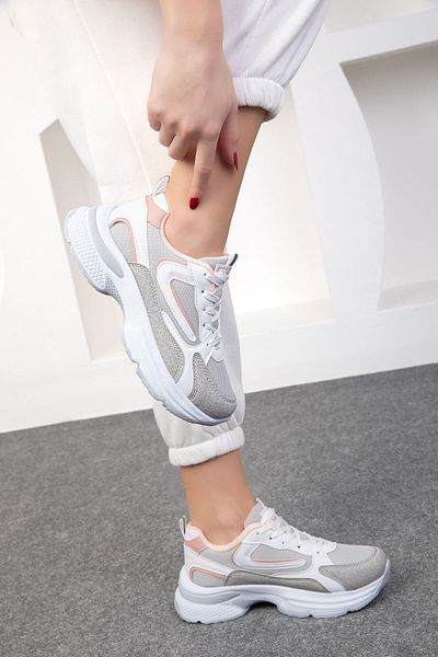 SOHO Eis-Pulver-Weiße Damen Sneakers 18802