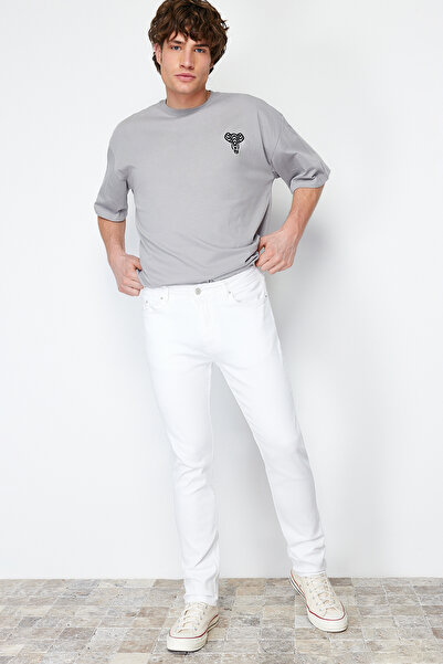 Trendyol Collection White Slim Fit Stretch Fabric Slim Fit Jeans Jeans Pants Tmnss24Je00011