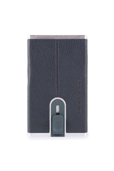 PIQUADRO , Black Square, Leather Wallet, Square Sliding System with Compact for Banknotes, ...
