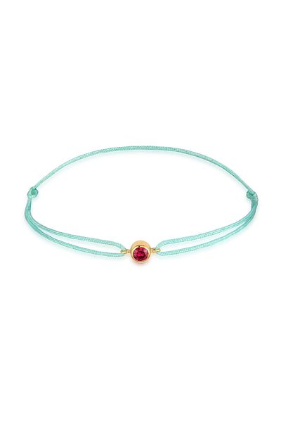 ELLI Armband Synthetischer Rubin Nylonband 925 Silber vergoldet