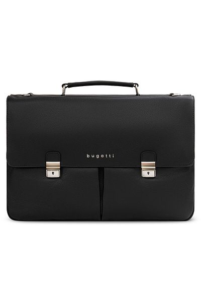 BUGATTI Valencia Aktentasche XL Leder 3-Hauptfächer 43 cm Laptopfach