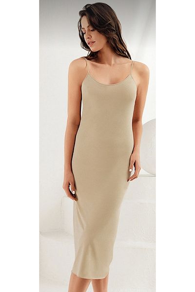 Şahinler Women's Lycra Long Underskirt with Rope Strap Beige Color Quality Product Muslim, Under Dress, Dress Lining