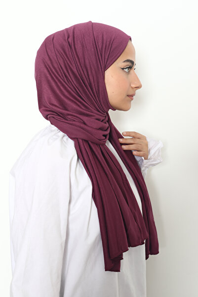 Mizge Scarf Penye Şal Mürdüm