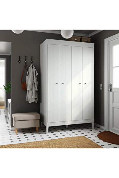 IKEA AKDENİZ IDANÄS beyaz 121x211 cm MODERN İŞLEVSEL KANTLANIR KAPAKLI GARDIROP