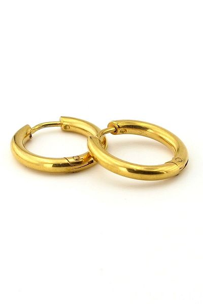 Solfera Yellow Stainless Steel Round Design Hoop Steel Earrings E761