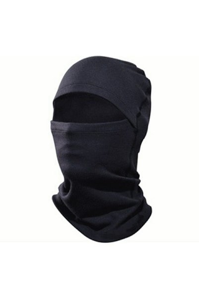 mottomia Black Biker Mask with Wind Mask and Ski Lovers - Fleece Neck Collar Set of Two