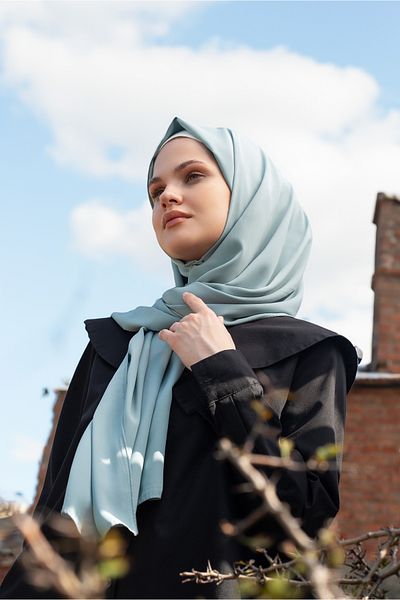 Scarf Şal de mătase Medina - Ice Blue -