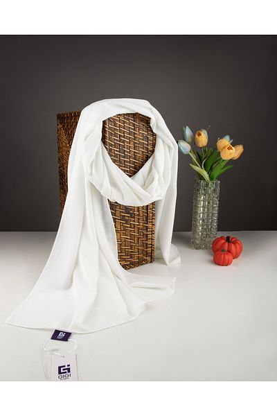 Scarf Medina Silk Shawl - Off White -