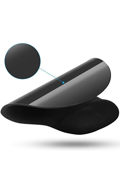 Beatitude Mouse Pad Fare Altlığı Kare Siyah Oyuncu Ev Ofis Kullanımına Uygun Ergonomik Oval Mouse Ped