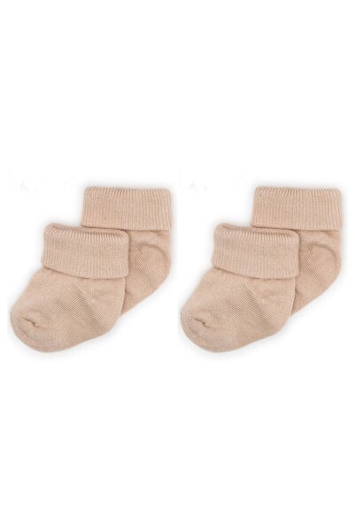 Novibaby 2 Pack Bamboo Baby Socks I Beige I Beige Newborn Baby Girl Boy Socks