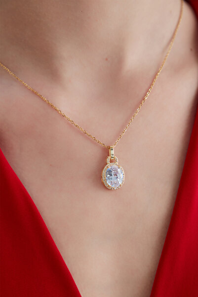 Lina Tia Kadın Charme Dorado Model Çelik Altın Renk Kaplama Beyaz Baget Krist...