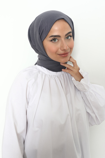 Mizge Scarf Pamuk Kraş Şal Antrasit
