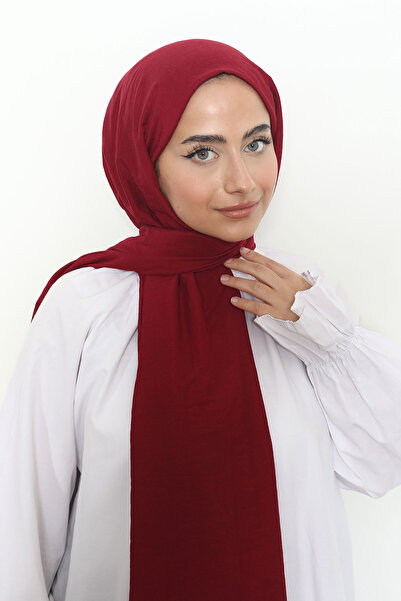 Mizge Scarf Pamuk Kraş Şal Bordo