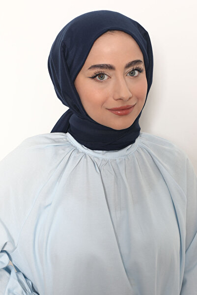 Mizge Scarf Pamuk Kraş Şal Lacivert