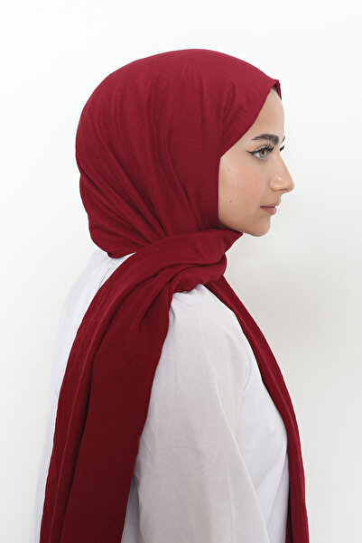 Mizge Scarf Pamuk Kraş Şal Bordo