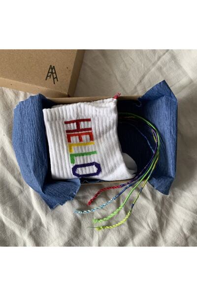 Atölye Merdiven Hello Gift Set of 2 Bracelet and Socks