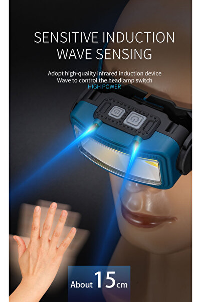 Janva Gerçek Profosyonel Hareket Sensörlü Şarjlı Led Işık Kamp Kafa Tepe Lamb...