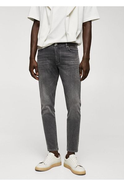 MANGO Man Tom tapered cropped jeans
