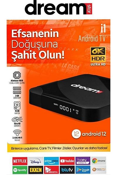 Dreamstar I1 Android Tv Box 2Gb Ram 16Gb Memory Android 12