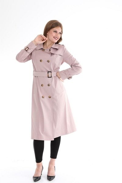 Wazze Button Closure Powder Trench Coat