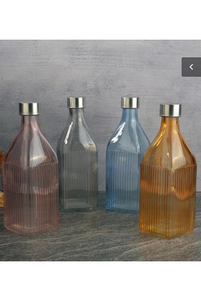 PEGA HOME 1000 Ml Glass Flask with Metal Lid 1 Piece
