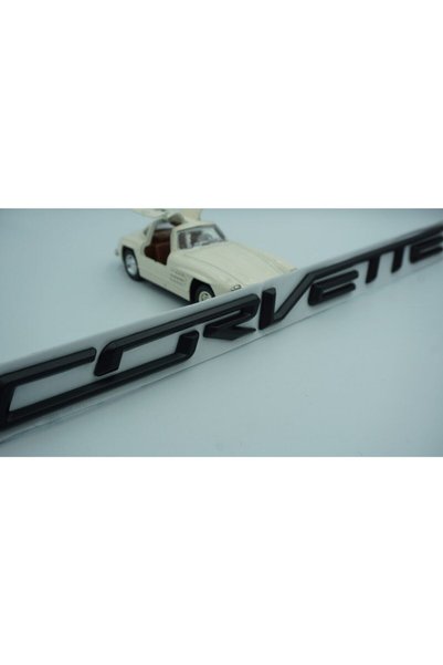 Chevrolet Dk Tuning Corvette حقيبة أمتعة كروم معدنية 3m شعار نص ثلاثي الأبعاد