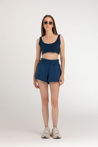 SHEISMONO High Waist Pocket Shorts Indigo