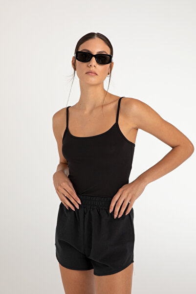 SHEISMONO Μπλούζα με λουράκι Soft Touch Rope Μαύρη