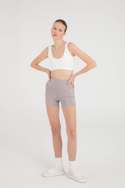 SHEISMONO High Waist Recovery Short Leggings Gray