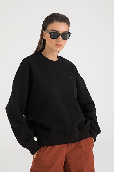 SHEISMONO Oversize Sweatshirt Raised Black