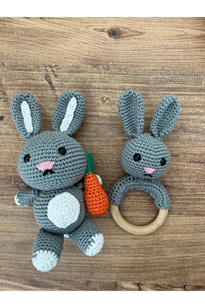 B Amigurimi Tavşan Diş Kaşıyıcı Çıngırak Uyku Arkadaşı
