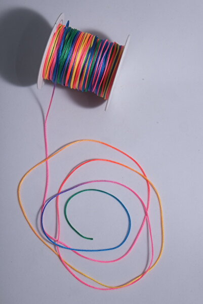 Eskişehir hobi sanat 1 Mm 50 Metre Multicolor Renk Ince Paraşüt Ipi Makrome B...
