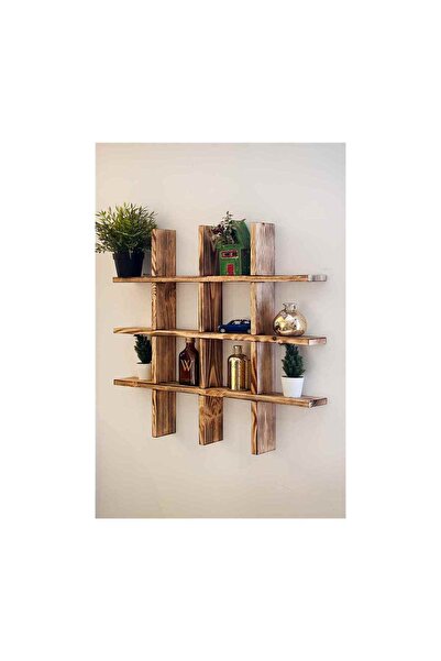 Weblonya Ahşap Duvar Rafı Biblo Rafı Kitaplık 5034