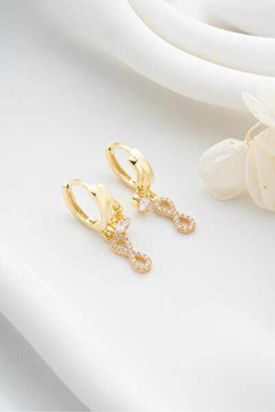 Silvano Jewelry 925 Ayar Gümüş Çift Sonsuzluk Taşlı Küpe