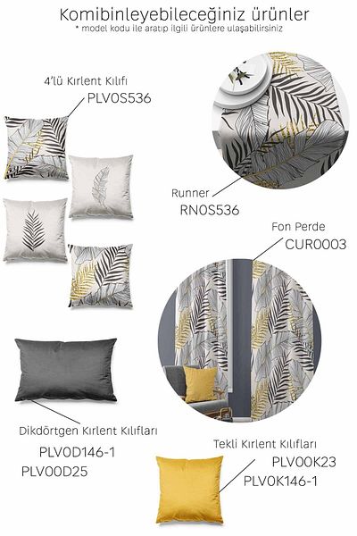 Pilloveland Set de 4 huse de pernă din piele intoarsa cu model palmier auriu imprimat pe doua fete