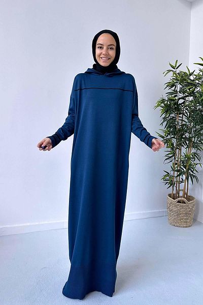 Ka Hijab Rochie Hijab Mercerizată cu Glugă - Benzină