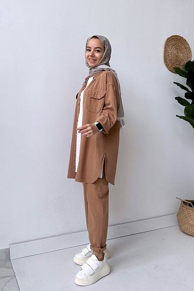 Ka Hijab Soft Hijab Suit - Camel