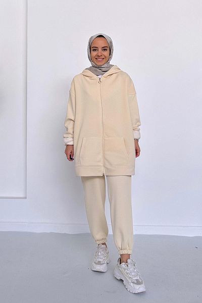 Ka Hijab Σετ αθλητικής φόρμας Hijab Shawl Hijab - Κρέμα