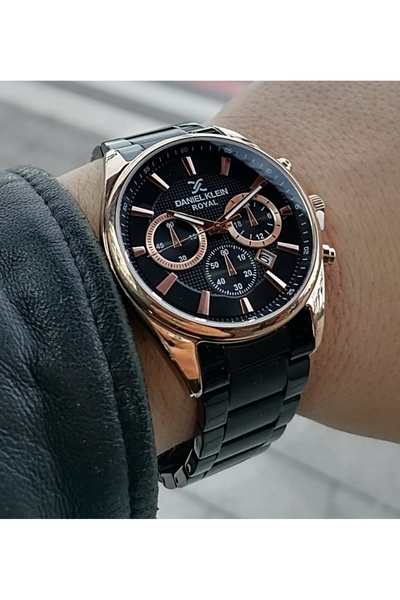 Daniel Klein Siyah Erkek Kol Saati 3 Atm Su Geçirmez Paslanmaz Çelik Makine G...